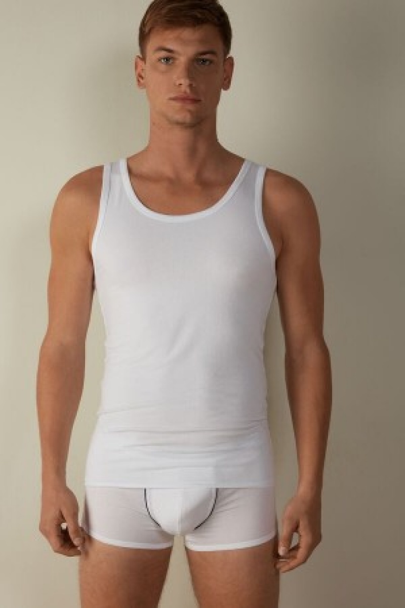 Intimissimi Crew Neck Tank Top Wit | SBENY49492